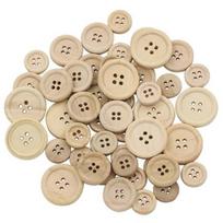 50 vnt medinės sagos, natūralios spalvos, apvalios 4 skylių siuvimo iškarpos 100pcs