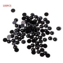 100 vnt. 6-18 mm juodos plastikinės apsauginės akutės, skirtos meškučiams, gyvūnams, lėlėms, rankdarbiams, vaikams, vaikams, „pasidaryk pats“ žaislams 6mm