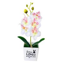 Žydinti puokštė dirbtinė drugelio orchidėja bonsai netikra gėlė su vazoniniu namų baldų dekoru balta