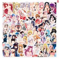50 vnt animacinių filmų seksualių merginų Ahegao lipdukai nešiojamiesiems kompiuteriams Adesivos reikmenims lipdukas anime 50pcs gray