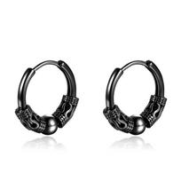 Personality Trend Dragon Totem Hoop auskarai vyrams juoda
