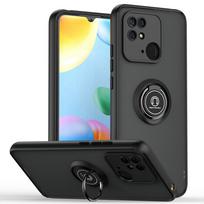 KEYSION Fashion matinis dėklas, skirtas Redmi 10C 10 india 9C permatomas žiedinis stovas, smūgiams atsparus telefono dangtelis, skirtas Xiaomi Redmi 10 Prime for Redmi 10C juoda