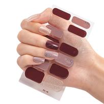 Klijuojamos nagų lako juostelės Blizgučiai Plaid Kieti lipnūs nagų lipdukai Lipnūs nagų dailės rinkiniai mergaitėms 6 beige