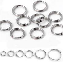 200 vnt. 5 6 7 8 10 12 mm metalinis dvigubas žiedas, padalintas šokinėjimo žiedas, padalintas šokinėjimo žiedas, padengtas sidabru 5mm-200PCS