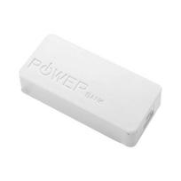 Mobilus Power Shell smūgiams atsparus ugniai atsparus nešiojamasis praktiškas 2 x 18650 baterijų banko „pasidaryk pats“ dėžutė lauke balta