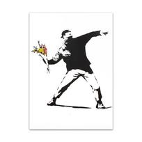 Banksy grafiti meno drobės paveikslas raudonas balionas Merginos tapyba juodai balta siena meno plakatas Šiaurės šalių gyvenamojo kambario namų dekoras 21X30cm Unframed