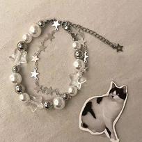 Vintage Crystal Star Pentagram Pearl karoliukų apyrankė moterims Saldi apyrankės papuošalai Dovana žvaigždė