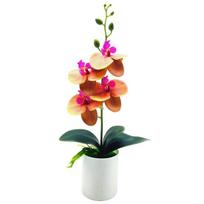Įmantrus netikras bonsai, nevytantis, pasidaryk pats, spalvotas, ryškios, vazoninės dirbtinės orchidėjų gėlės sodo reikmenys oranžinė