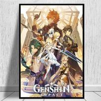 „Genshin Impact“ plakatų žaidimas Animacija Drobė Tapyba Miegamasis Bendrabutis žaidimų kambarys Namų sienų dekoro palaikymas Paveikslėlio pritaikymas 21x30 No Frame