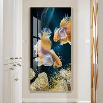 Kinų stiliaus sienų meno spaudinys Abstraktus gyvūnų plakatas Spalvingas Lucky Koi Fish drobės tapyba Prabangus namų dekoras svetainei 20cm×40cm NoFrame