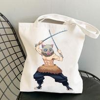 Japoniško Anime Demon Slayer Spausdintas Audinio Rankinė Tote Kelioninė Eco Pirkinių Moteriška Pirkinių Dėžutė Sulankstoma Paplūdimio Pečių Drobė Dizainerio 24*296cm