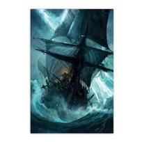 Be įrėminto paplūdimio piratų laivo burlaivis Jūros kraštovaizdžio plakatai Namų dekoravimas Drobės paveikslai Sienų paveikslai Vaikų kambario dekoras 70*100cm gray