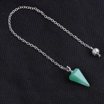 Dvasios švytuoklė natūralus krištolinis pakabukas gydymo taškas švytuoklė Weika meditacija pusiau brangakmenių papuošalų dovana GreenAventurine Style B