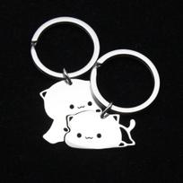 2 vnt Mielas animacinis kačių raktų pakabukas, pora mylėtojų raktų pakabukas Puikus pakabukas raktų pakabukas Valentino dienos dovanų papuošalai 2 Pcs/set
