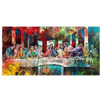 Graffiti Art Paskutinė vakarienė, Da Vinci Tapyba drobės spaudinys Modernus sienų menas paveikslėlis Pop Art HD plakatai, skirti gyvenamojo kambario dekoravimui be rėmelio 21*30cm