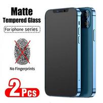 2 vnt. be pirštų atspaudų ekrano apsaugos iPhone 11 12 13 14 15 Pro Max Mini XS XR X 8 7 Plus SE 2022 matinė grūdinto stiklo plėvelė iPhone 7 skaidri
