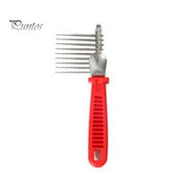 Pet Comb Stainless Steel Pet Grooming Rake Comb Gentle Dogs Cats Hair Removal Brush Tool Pet raudona