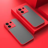 „Xiaomi Redmi Note 13 Pro 4G Note13“ permatomas matinis dėklas, skirtas „Redmi Note 13 Pro+plus 12Pro 12s“ smūgiams atsparus silikonas + kieto kompiuterio galinio dangtelio apvalkalas for redmi Note 13 pro 5G raudona