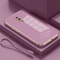 Dėklas Oppo Reno Apsauga kameros lęšiui Dėklas telefonui oppo reno CPH1917 Viršelis Reno 6.4  kietas Matinis Skaidrus Smūgiams atsparus For Oppo Reno&Case & Strap šviesiai violetinė spalva