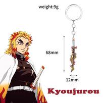 15 stilių Anime Demon Slayer Kimetsu No Yaiba Sword Raktų pakabukas Rengoku Kyoujurou Giyuu Shinobu ginklo raktų pakabukas metalinis pakabukas Dovana