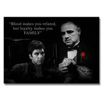 Tony Montana ir Don Vito Corleone Citatos Drobės Plakatas Scarface ir The Godfather Filmo Personažai Drobės Tapyba Namų Dekoras 50x80cm No Framed gray