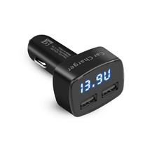 4 viename dvigubas USB automobilinis įkroviklis 3,1 A greito įkrovimo adapterio lizdas Skaitmeninis ekranas Įtampos temperatūra