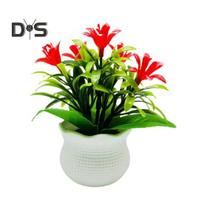 Dirbtiniai vazoniniai augalai 5 orchidėjų gėlių galvutės namų biuro stalo puošmena vestuvių dirbtinis gėlių bonsai vidaus ir lauko stalo dekoracija raudona