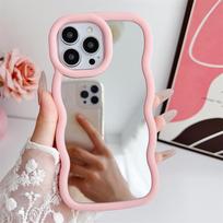 Mirror Shockproof Phone Case for Samsung Galaxy A15 A25 A55 A35 A14 A54 A34 A24 Cute Camera Protection Back Aesthetic Cover Casing A24 (4G) rožinė