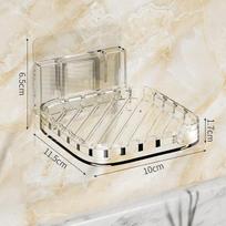 Nutekėjimo muilo dėžutė Nemokama Punch Paste Pakabinama muilo lentynėlė Didelė muilo indas Tualeto muilo stovas Muilo dėžutė 11.5*6.5*10*1.7cm skaidrios baltos spalvos
