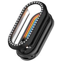 Deimantinis apsauginis dėklas, skirtas Xiaomi Mi Band 8 Cover Protector PC Shell, skirtas MiBand 8 Case Shell Madingi priedai For Mi Band 8 juoda