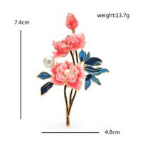 Gražios Bijūnų Gėlės Sagės Moterims Unisex Emaline Pearl Elegantiškas gėlynų Augalai Kaual Party Sagės Smeigtukai Dovanos