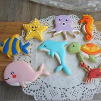 8 vnt. Jūros žuvų gyvūnų pjaustyklė Sugarcraft tortų dekoravimui Sausainių pyragaičių formelė