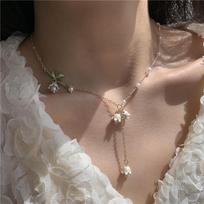 Nauji Madingi Emaliuoti Varpelių Orchidėjų Chokeriai Moterims Elegantiškas Augalo Gėlės Karoliai Vestuvinis Pakabukas Karoliai Papuošalai
