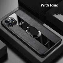 Luxury PU Leather Ring Stand Hoder Soft Frame Case For Iphone 16 Pro Max 15 14 13 Plus 12 mini 11 Pro Max Full Camera Lens Shockproof Protect Cover For iPhone 14 juoda