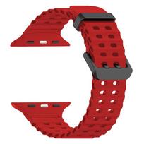 Silikoninis dirželis Apple Watch Ultra 2 49mm 45mm 44mm 42mm sportinis dirželis IWatch Series 9 8 7 6 SE 5 4 3 2 Correa For 42mm 44mm 45mm raudona