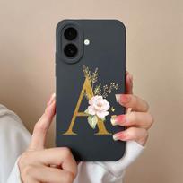 Apple iPhone 16 Pro Max 16pro 16plus Gražus Dėklas Paprastas Gėlių Raidžių Raštas Minkštas Silikoninis Smūgiams Atsparus Apsauginis Korpusas iPhone Capas iPhone 16