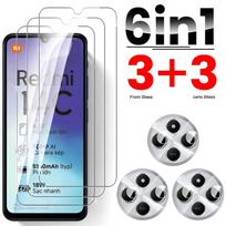 [3+3] 6 vnt./rinkinys Redmi 14C 4G HD skaidraus ekrano apsauginis grūdintas stiklas + kameros objektyvo plėvelė POCO C75 apsauginė stiklo plėvelė nuo įbrėžimų RedMi 14C 4G