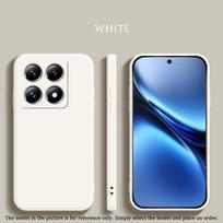 Liquid Silicone Case For Xiaomi 14T Pro Poco C75 Poco M6 Matte Original Liquid Shockproof Straight Edge Ultrathin Protective Soft Cover Shell Xiaomi 14T balta