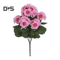 1/2 vnt. Dirbtinės pelargonijos, tikroviškos UV spinduliams atsparios netikrų gėlių vestuvių vakarėlis patalpose, lauko biuro stalo centre plastikiniai dirbtiniai gėlių augalai 1pc rožinė raudona spalva