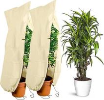 Kvėpuojanti lauko augalų ir medžių žiemos apsauga nuo užšalimo Drawstring 40x60 cm smėlis