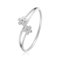 Titano plieno penkių žiedlapių gėlių žiedas moterims – elegantiški ir universalūs nerūdijančio plieno papuošalai Size 8 white