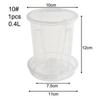 Skaidrūs plastikiniai augalų daigynų vazonai su lėkštute, permatomo patogaus dizaino 1 set 10#