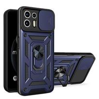 Skirta Motorola Edge 20 Lite dėklas Armor su slankiojančiu kameros objektyvo apsauginiu dangteliu, skirtas Moto Edge 20 Lite, su magnetiniu laikikliu ir stoveliu For Edge 20 Lite mėlyna