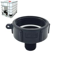 1vnt Ibc vandens bako mažinimo adapteris Patvarus S60 plonas sriegis iki 2''Nps 3/4'' plonos sriegis sodo žarnos jungties adapteris juoda