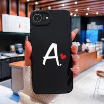 Phone Cover For Apple iPhone 16e 16 15 14 13 Pro Max Plus Pretty Red Love Heart Letter Pattern Soft Silicone Anti Fall Protective Case For Apple Shell iPhone 16e