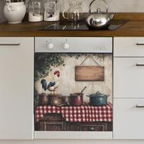 Kaimiškas gaidys virtuvės valgomojo spintelė namų fono puošyba dekoratyviniai lipdukai 34*34cm/fun-f510 107