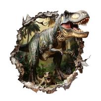 Imituojami 3D sieną laužančių dinozaurų sienų lipdukai, svetainei, vaikų kambariui, namų dekoravimo lipdukai One Size