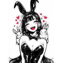 Sexy And Cute Sweet Cat Young Girl Anime Portrait Art Poster Canvas Printing Living Room Bedroom Home Wall Decoration Painting 21cm×30cm NoFrame