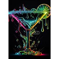 Cocktails Drink Fruit Neon Sign Posters and Prints Canvas Painting Wall Art Picture for Wine Shop Bar Club Room Home Decor 21cm×30cm NoFrame