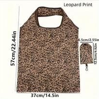 Seksuali leopardo rašto didelės talpos nepralaidi sulankstoma moteriška rankinė per petį apsipirkinėjimui, vakarienei, kasdieniam naudojimui, maisto nešiojimo krepšys, lygaus paviršiaus apdaila leopardas